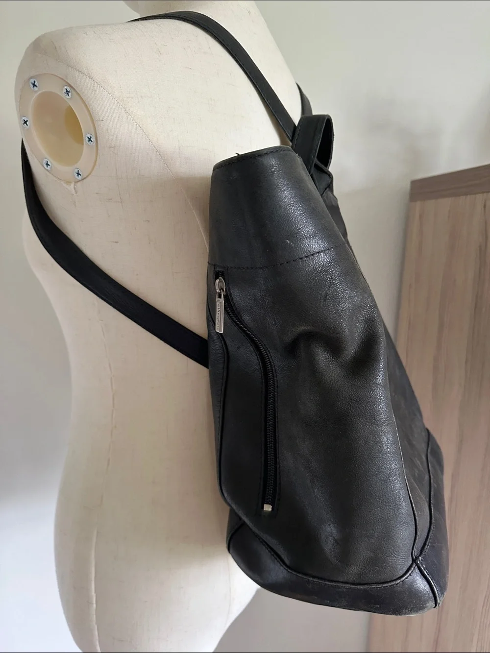 Black Leather Tote Bag/backpack- Classic Everyday Carry